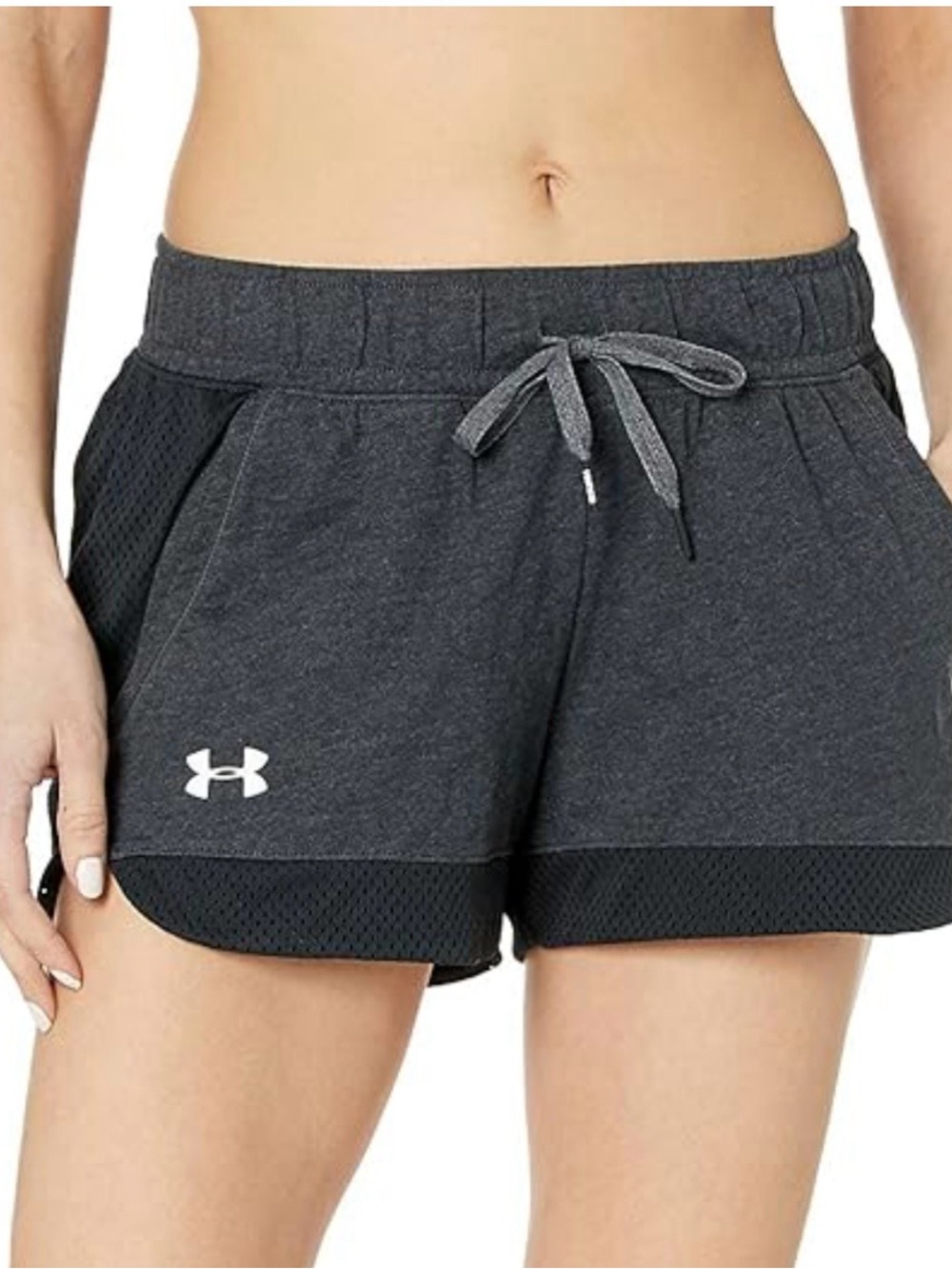 Under Armour Women's Charcoal Gray & Black Athletic Shorts